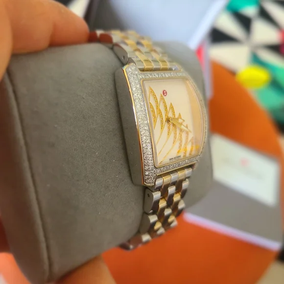 NEW Michele Urban Mini Matinee Two Tone Gold Silver Watch MW02A01C5107 - Picture 6 of 8